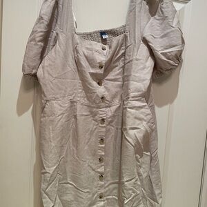 Old Navy Light Beige Button-Down Dress